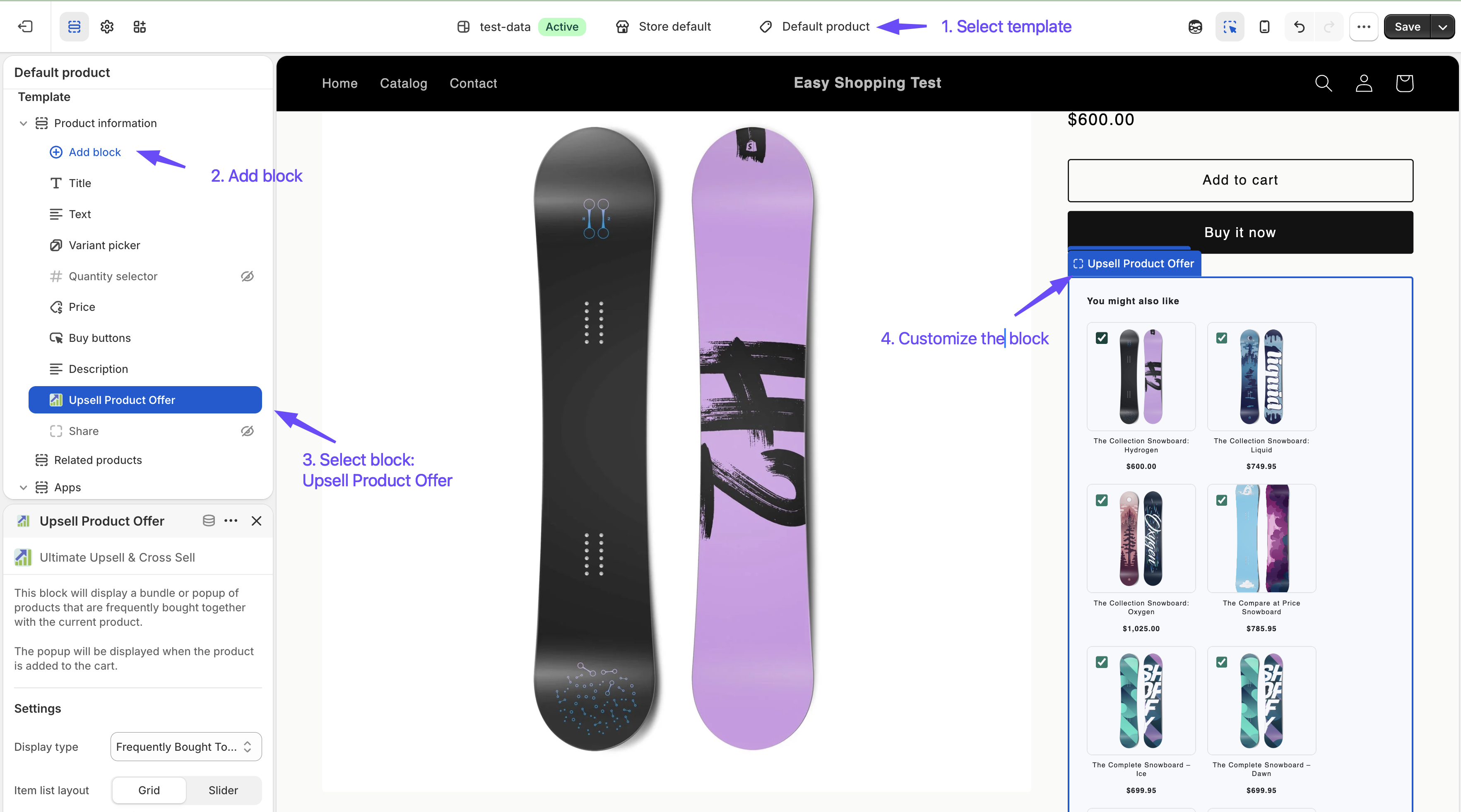 Add Upsell Block