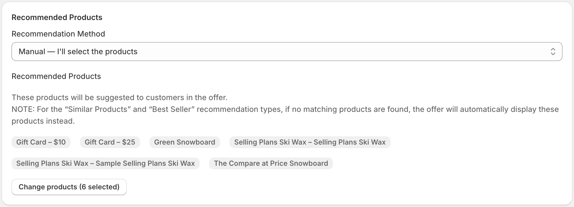 Offer - Recommended Products